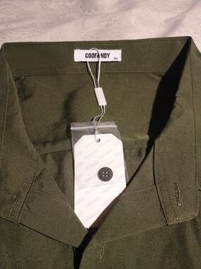 Coofandy Men’s Olive Green Button-Up Sweater - 3XL